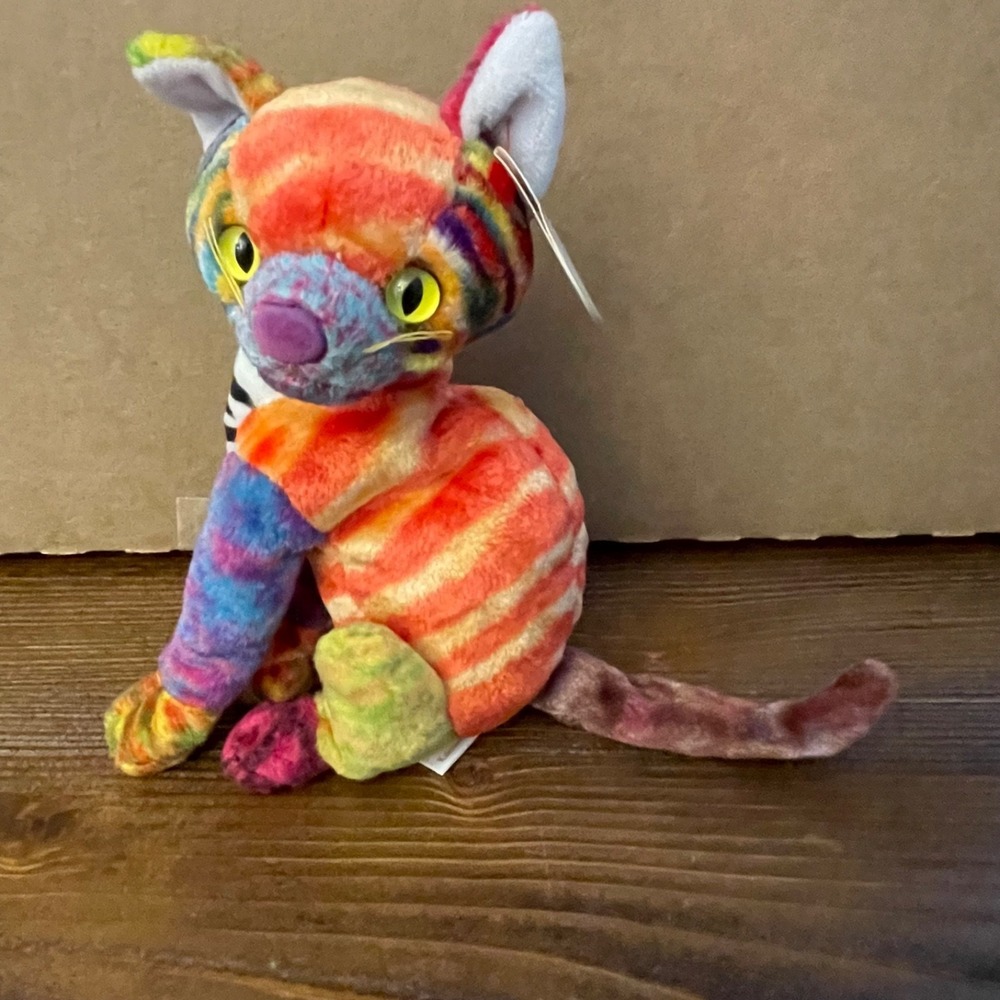 Ty Beanie Babies Kaleidoscope the Cat - 2000 Retired 7th Gen Holographic Tag MWM